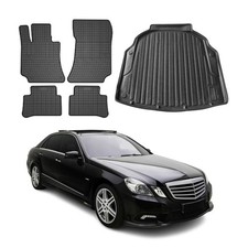 Fußmatten & Kofferraumwanne Set für Mercedes E Klasse W212 2009-2016 Gummi 5x