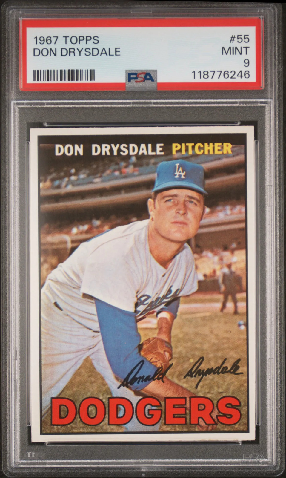 1967 Topps Don Drysdale #55 PSA 9