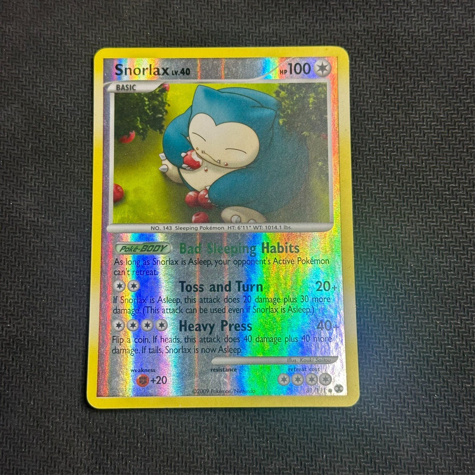 Pokemon Rising Rivals SNORLAX Reverse Holo #81/111 LP
