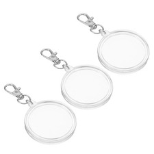 PATIKIL Plastic Coin Holder Keychain, 3 Pack Round Case with Key Ring...