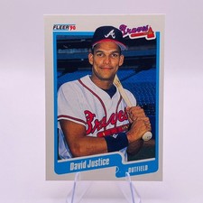 David Justice 1990 Fleer #586 Rookie Atlanta Braves Card MLB Baseball . rookie card picture