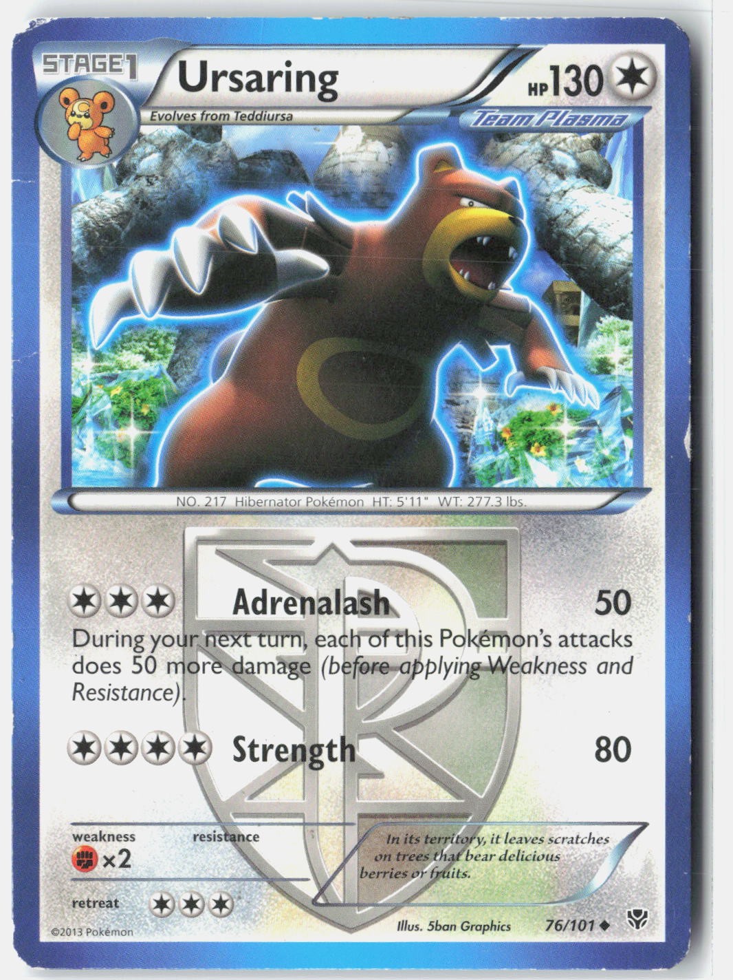 Ursaring (Team Plasma) Plasma Blast 76/101 Pokemon Card