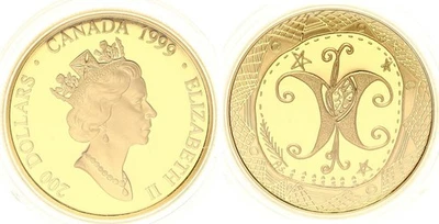 Kanada 200 Dollar Gold 1999 Mikmaq Schmetterling 1/2 Unze Polierte Platte 134728 - Bild 1 von 4