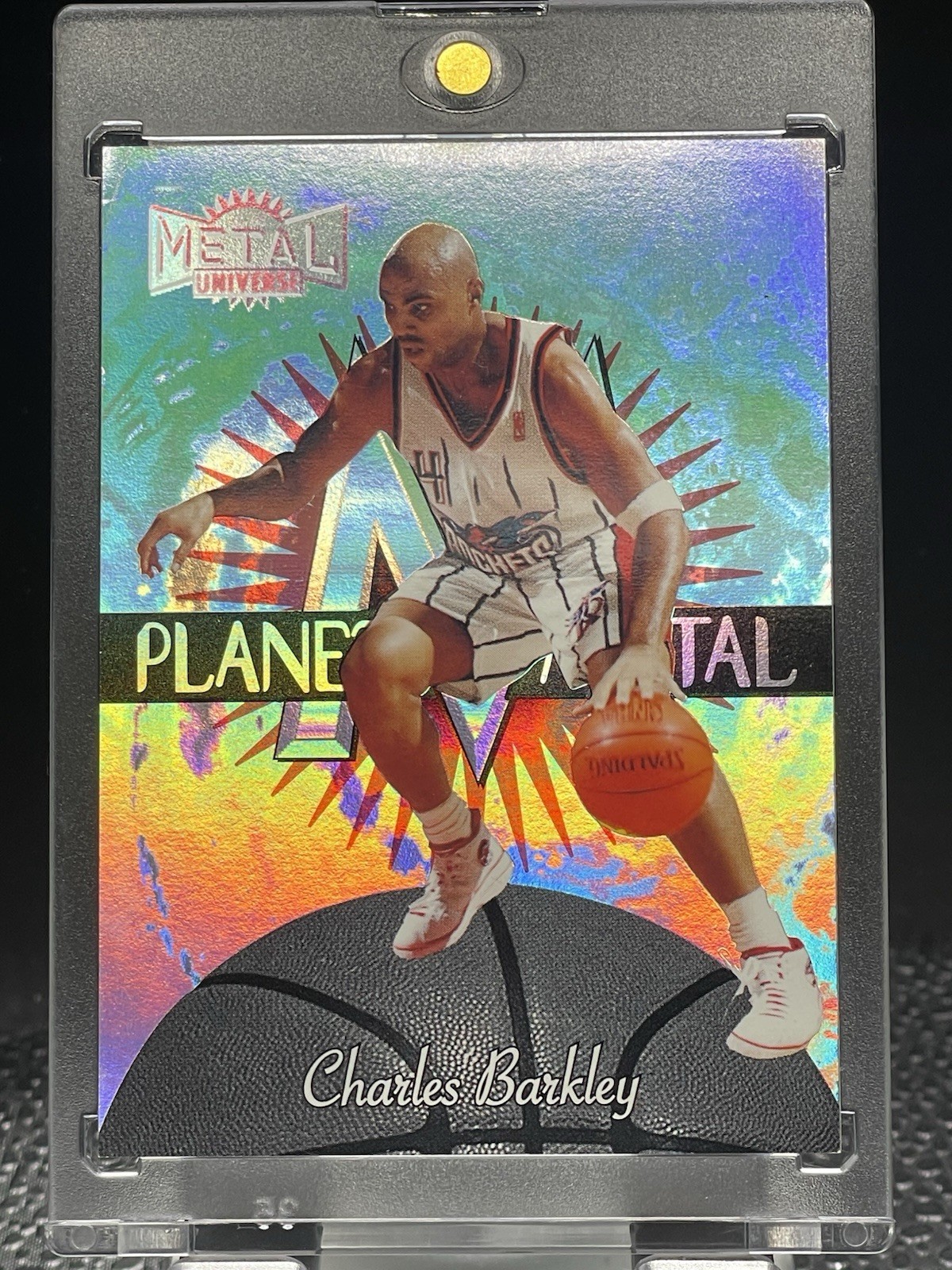 1997-98 METAL UNIVERSE PLANET Charles Barkley Rockets Insert Refractor 14PM
