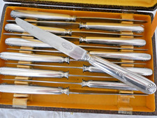 Ercuis Maintenon, 12 couteaux entremets, dessert, fromage, métal argenté 20,5 cm