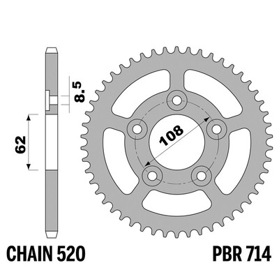 Cagiva Mito 125 2004-2006 Krone PBR Schritt 520 38 Zähne Stahl C