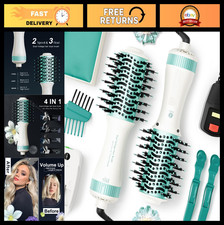 4-in-1 Dual Voltage Travel Hair Dryer Brush, Mini Hot Air Styler Curler, 110/2
