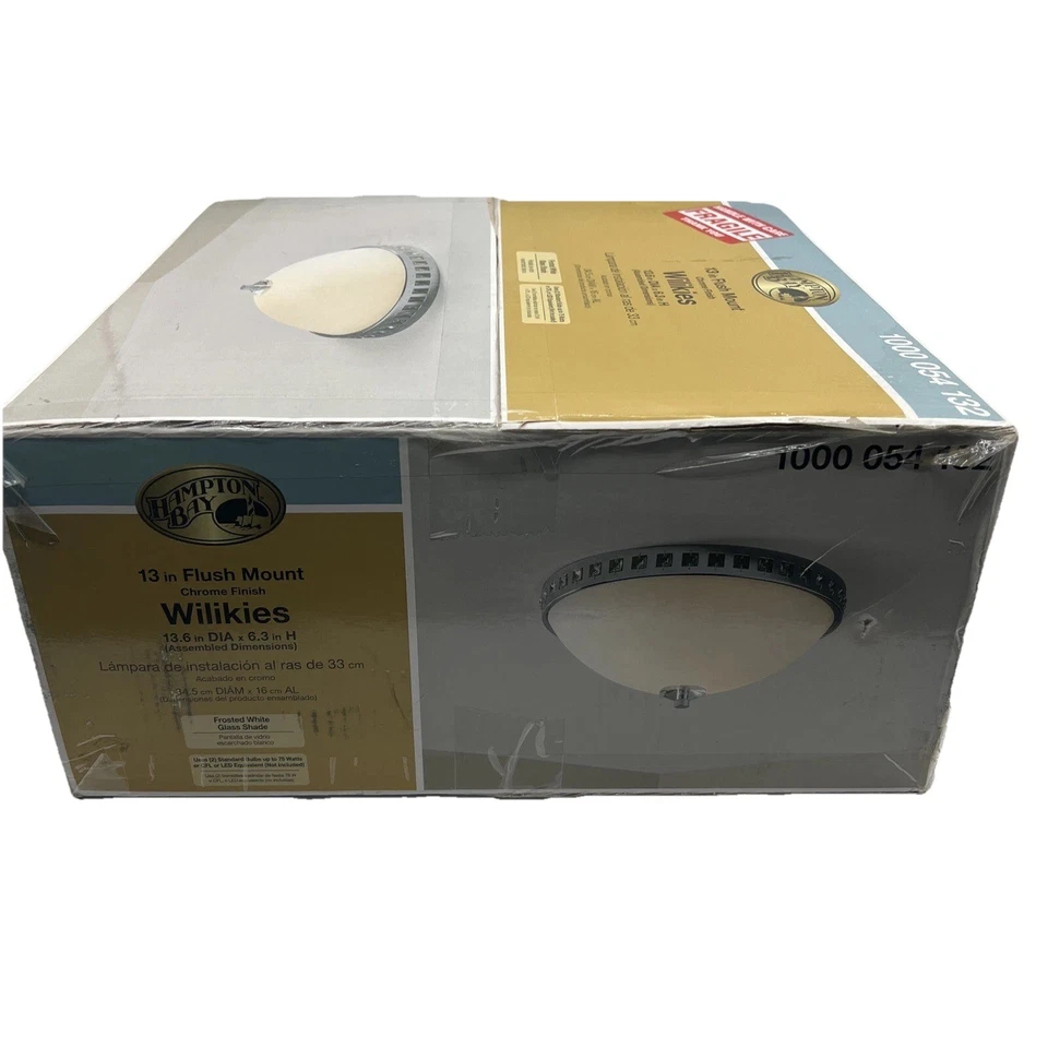 Hampton Bay Wilikies 2 luces cromo pulido techo empotrado luz Foto 4 de 4