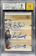 2010 ULTIMATE UD LEBRON JAMES LARRY BIRD BILL RUSSELL TRIPLE AUTO /25 BGS 9 10 