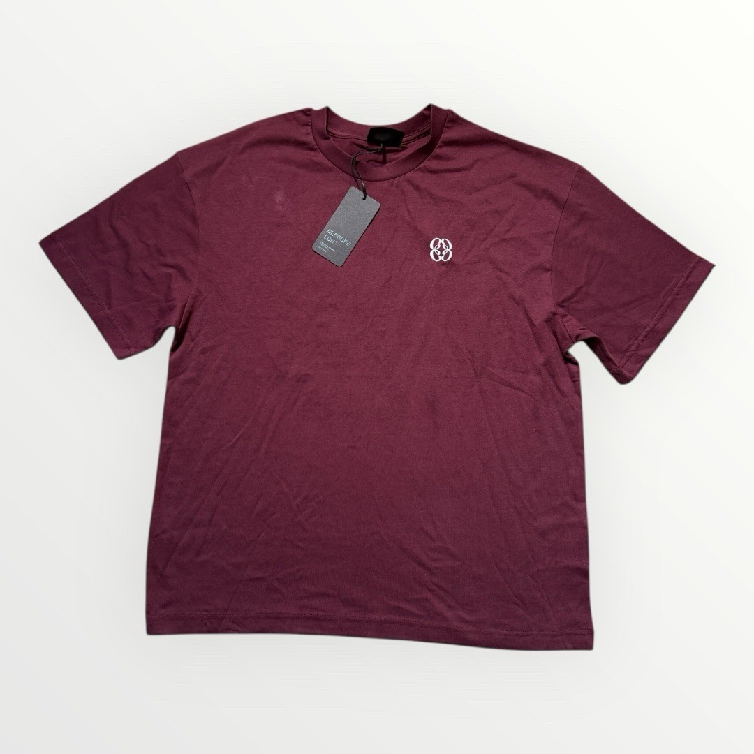 Closure London Icon T Shirt In Burgundy - Men's Medium - BNWT RRP £30
