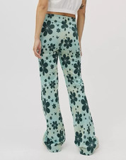 Urban Outfitters Pants Size S Small Green Bryn Pull-On Flare Hippie Festival 70s