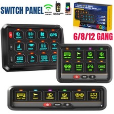 RGB 6/8/12 Gang Switch Panel On Off Car LED Lights Circuit Control Relay System