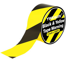 Hazard Warning Tape, Heavy Duty Cloth, Safety Caution Tape, Black Yellow, Floor