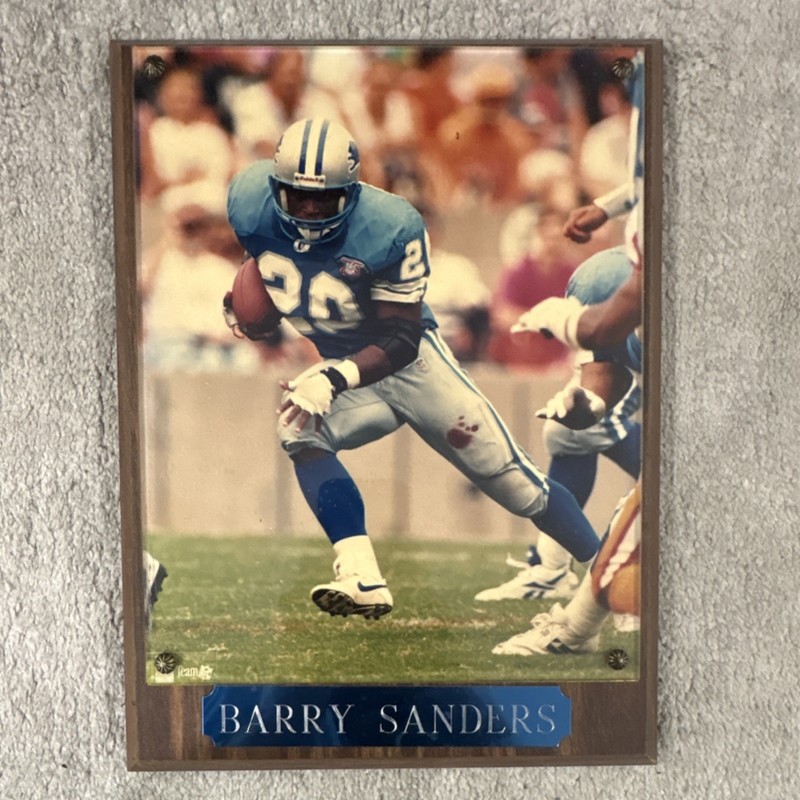Barry Sanders Detroit Lions Plaque NFL 90s Wall Decor Football Memorabilia