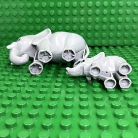 LEGO Duplo Mom Elephant & Baby Family Nature Wildlife Wild Animal Lot Safari