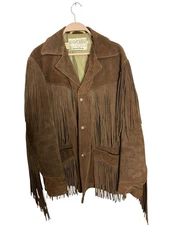 Vtg Rancher Authentic Western by Schott Bros Suede Fringe Jacket Sz. 42