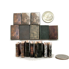 ANCIENT TEXT Books 8 Pc 1:12 Scale Miniature Dollhouse Prop Faux Books