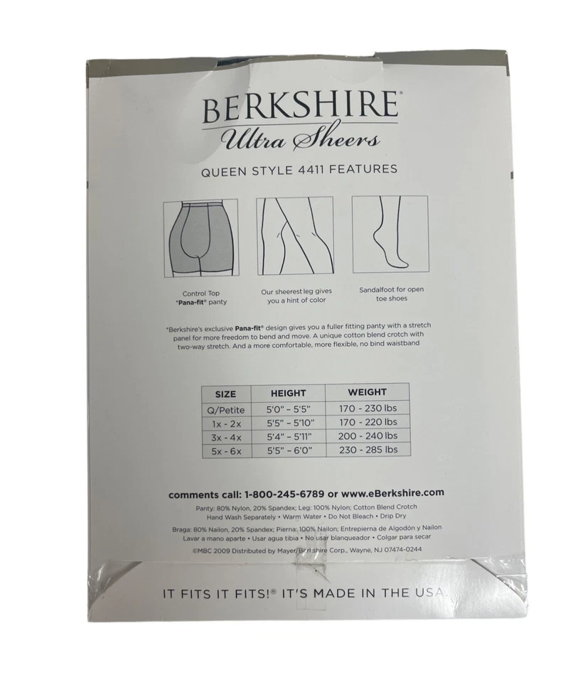 Berkshire Ultra ножницы колготки управления верхний Sandlalfoot фантазии черный 1 X / 2 X новый - Изображение 2 из 4