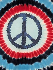 Liquid Blue Men's T-shirt Tie-Dye Peace Sign XL #2722 NWOT