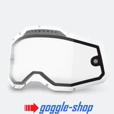 100% GEN 2 MOTOCROSS ENDURO GOGGLE GENUINE DUAL VENTED CLEAR LENS Accuri Strata