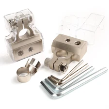 (2) Battery Terminal Clamp Post 0/2/4/8/10 GA AWG Gauge Positive Negative Port