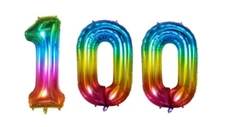 Giant 40" 100 Jelly Foil Number Balloons Photo Shoot 100th Birthday Float Helium