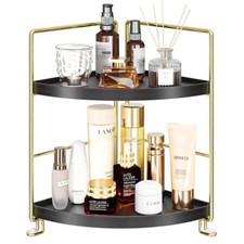 2tier Bathroom Corner Counter Organizer Makeup Storage Shelf Vanity Tray Bathroo