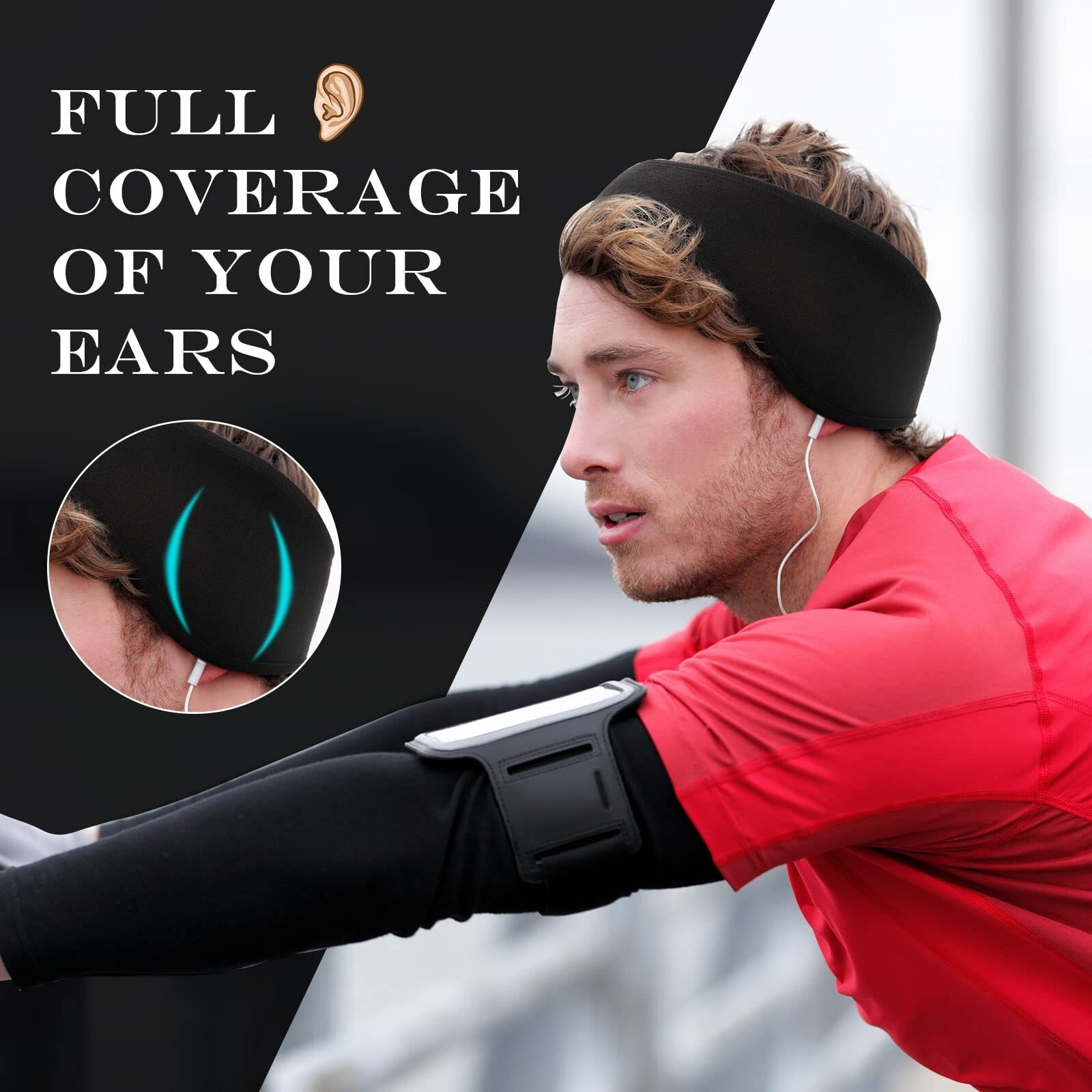 20 Pcs Headband Ear Warmer Polar Fleece Winter Ear Muffs Running Gear Black