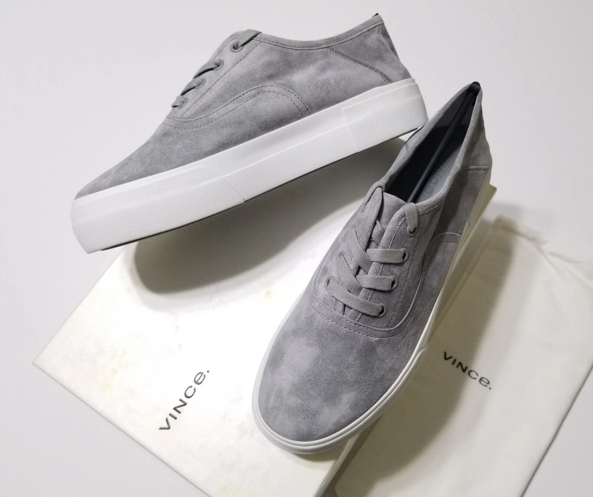 Preowned VINCE Slip on Sneakers Gray Suede stylish Flat Platform Rubber Sole.s10 Lakewood Suede Sneaker in Sneakers | Vince main image 3