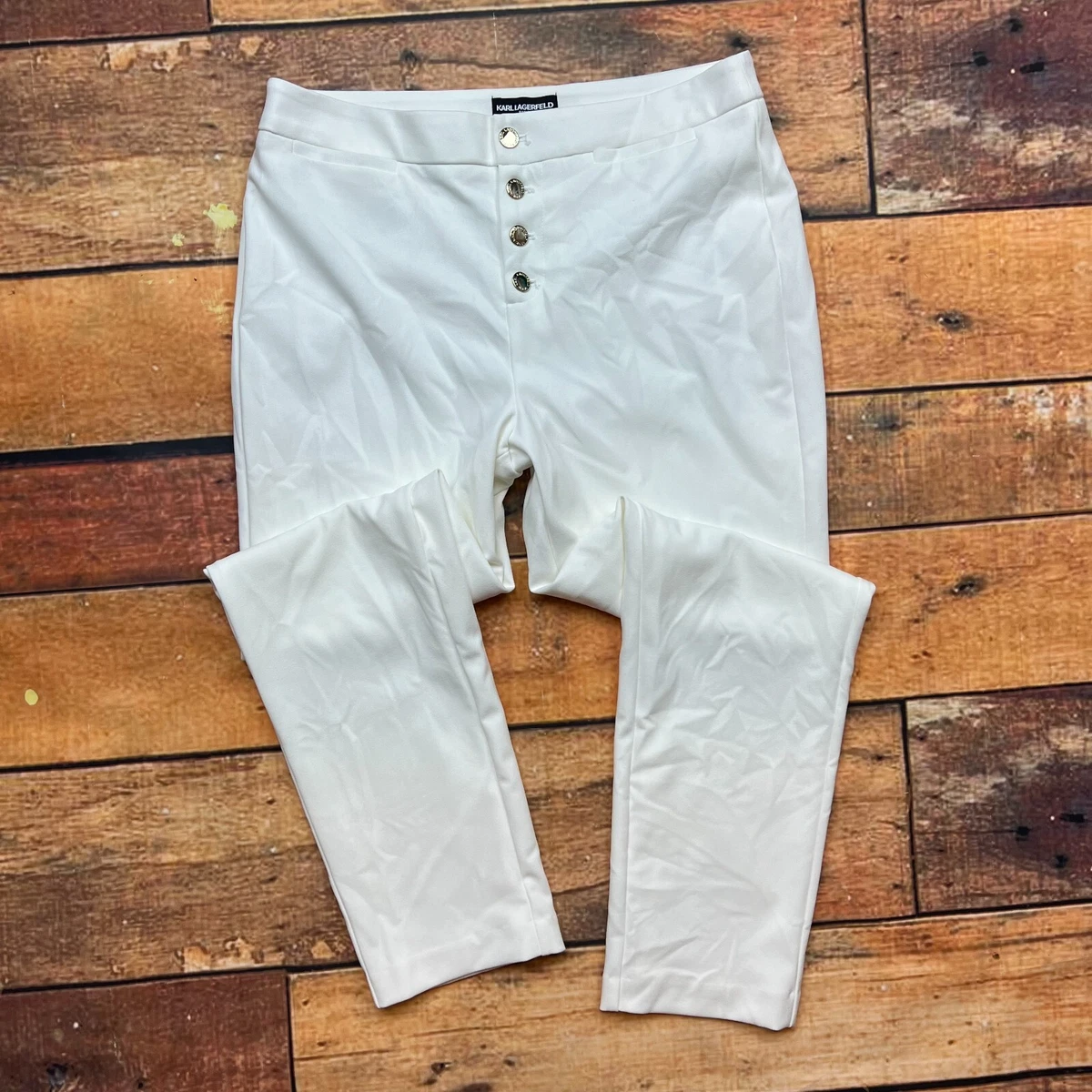 White tapered cheap dress pants
