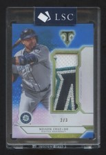 2018 TOPPS TRIPLE THREADS NELSON CRUZ MARINERS JUMBO PATCH LOGO #ED 2/3 RARE