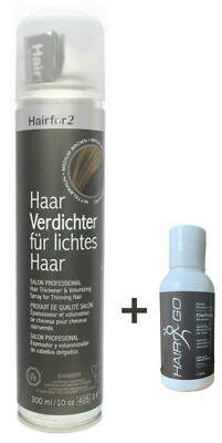 Hairfor2  Original Mittelbraun 300ml + HAIR GO Shampoo entfernt Haarverdichter
