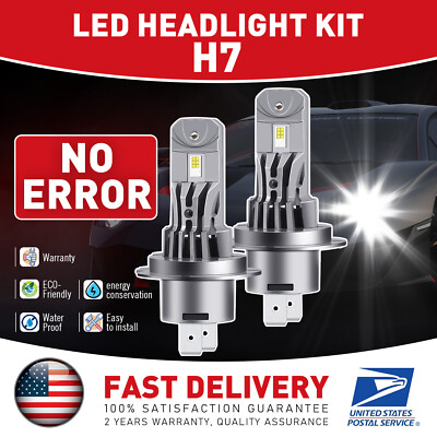 Canbus H7 LED Headlight Bulbs High/Low Beam 6000K For 2007-2012 Mazda CX-7 w/Fan