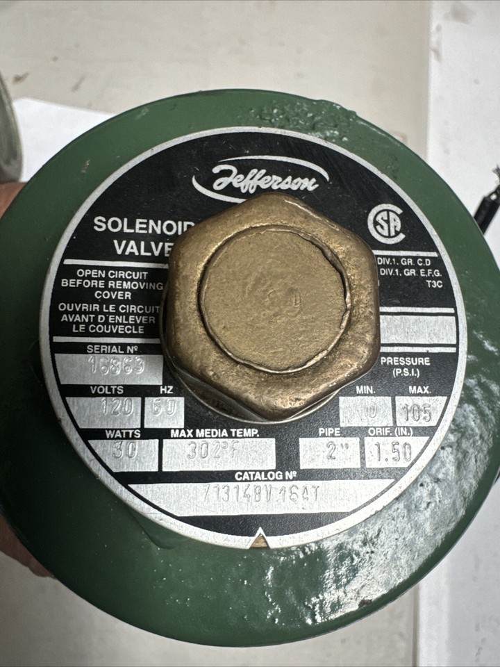 Jefferson solenoid valve 2" Bronze Explosion Proof Z1314BV16AT 120VAV eBay