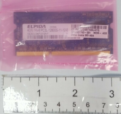 Elpida 4GB SO-DIMM 1600 MHz PC3L-12800 DDR3L Memory (EBJ40UG8EFU0-GN-F)