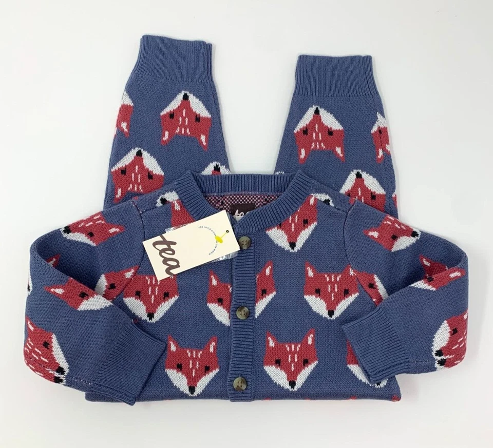 Nuevo con etiquetas Mameluco Suéter Zorro Azul 12-18 Meses Colección Tea Foto 3 de 4