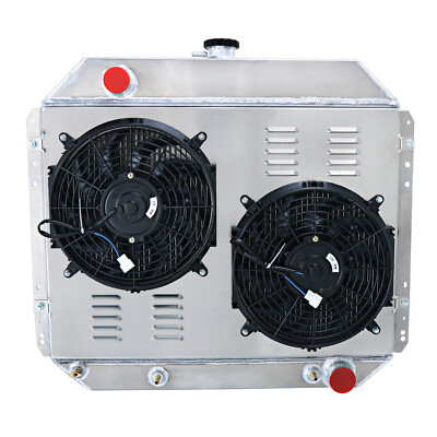 4Row Radiator+Shroud+Fan+Relay For 1966-1979 Ford F-100 F-150 F-250 F-350 AT MT