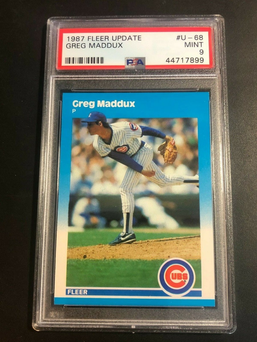 スポーツ選手 87 fleer update greg maddux rc!.! GREG MADDUX 1987 Fleer Update ROOKIE Card #U-68 RC Graded
