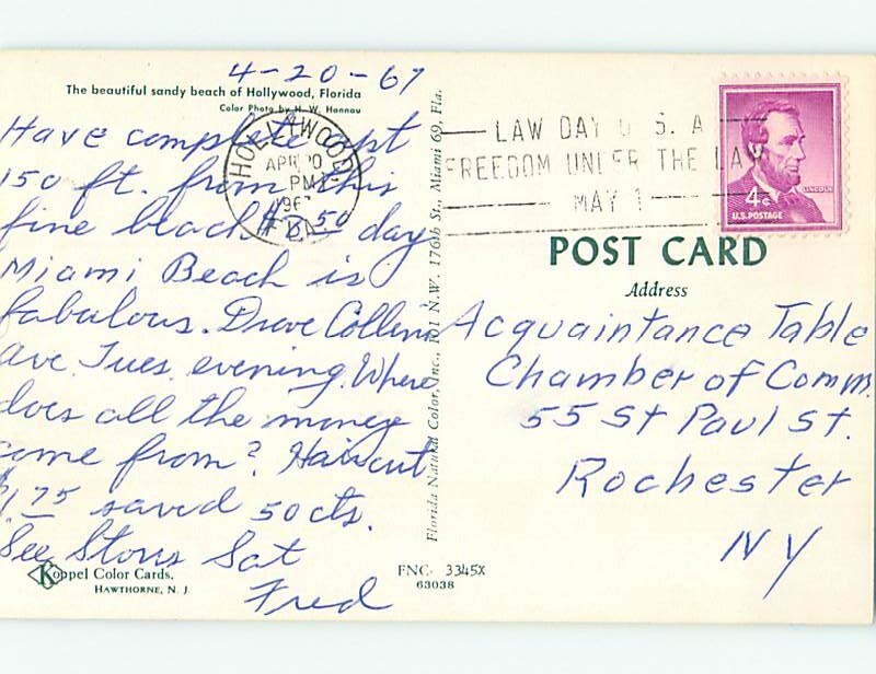 Pre1980 BEACH SCENE Hollywood Near Miami Florida FL make an offer