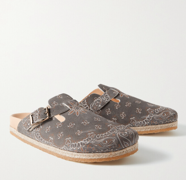 Yuketen Bostonian Bandana Print Sandals suede clogs size EU 40