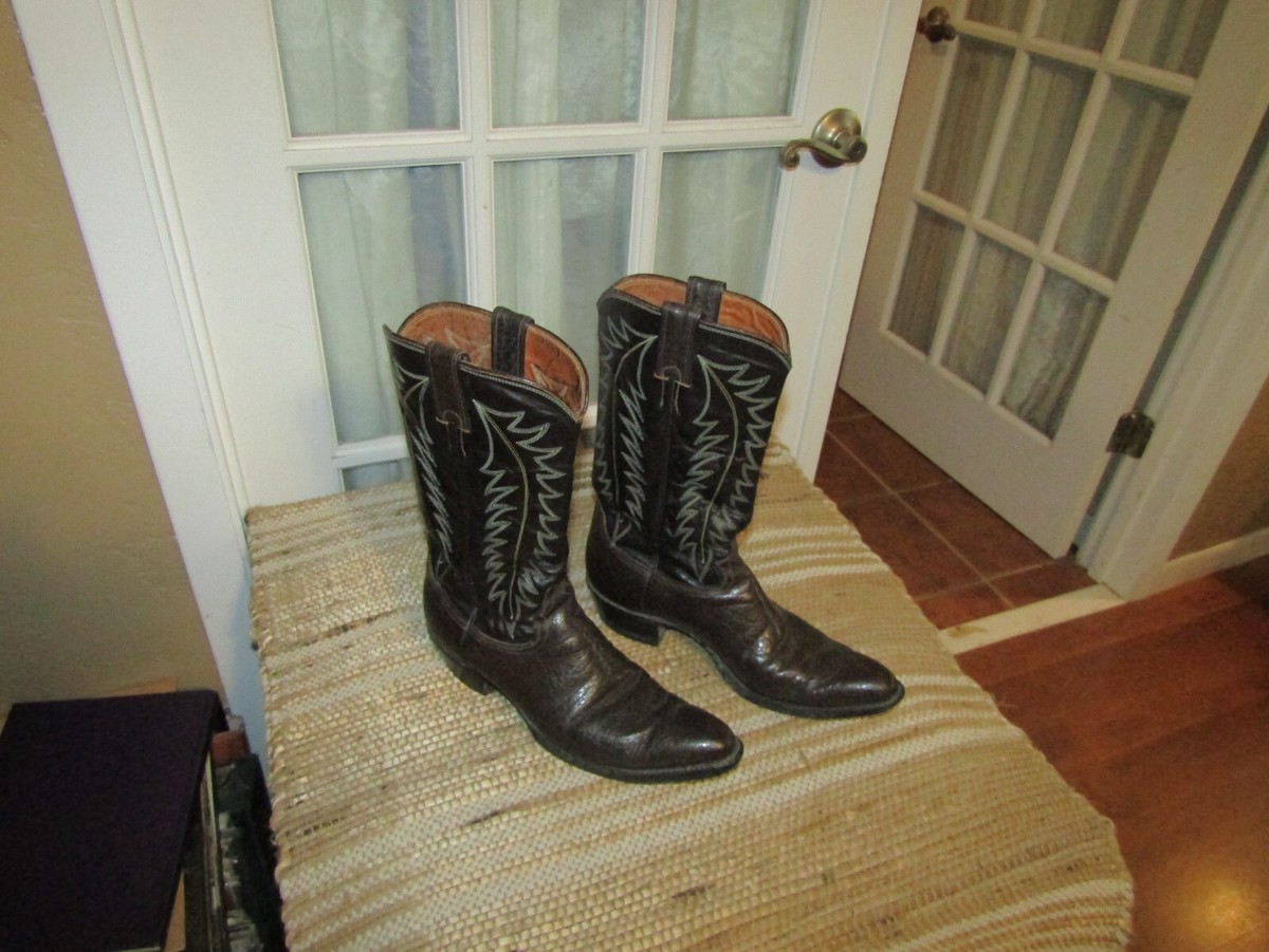 Vintage JUSTIN Brown Western Cowboy Boots Long Shank Men\'s size 9 D Justin Brown Leather Cowboy Boots | Pre-Owned | 9D | Buy Now main image 2
