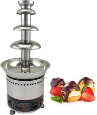 110V Electric Chocolate Fondue Fountain 4Tier Stainless Steel Home Party Wedding