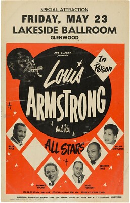 Heim Wandkunstdruck - Vintage Konzert Gig Poster - LOUIS ARMSTRONG - A4, A3, A2,A1
