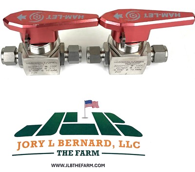 HAM-LET, H6800SSL1/2PRS, LOT OF 2, 3000 PSI, 1/2'' TUBE, 2-WAY BALL VALVE NEW NOS