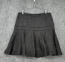 Lauren Ralph Lauren Women  s 14 Black Linen Lined Skirt Side Zipper