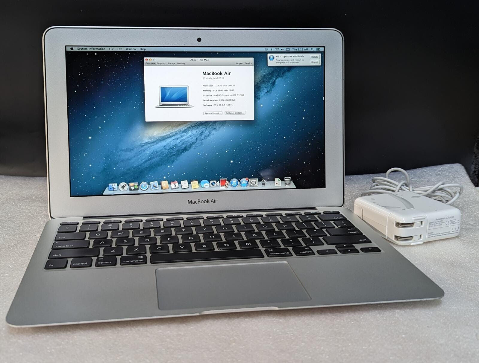 MacBook Air (11-inch Mid 2012) 1.7 GHz Intel Core i5 - 4GB 60.7GB ...