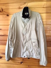 Cutter & Buck CB Weather Tec Men’s Large Golf Windbreaker Jacket 🧥 Beige Lined