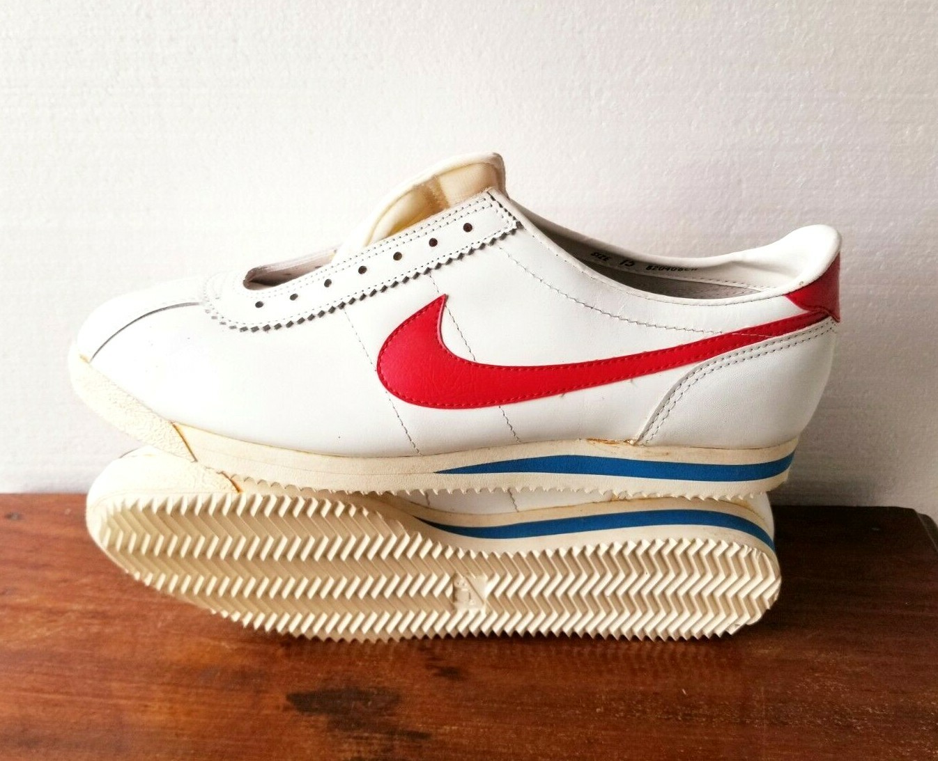 dentro Sympton ingeniero Vintage Nike 1982 Leather Cortez Shoes White/Red DeadStock Mens Size 15  Gump | eBay