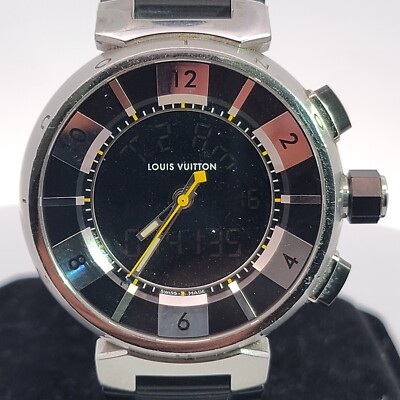 Louis Vuitton Tambour in Black Q118F Digital & Analog Watch  display picture 2