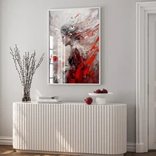 Patience - Textured Red Printable Wall Art, Abstract, Bold - Digital Download